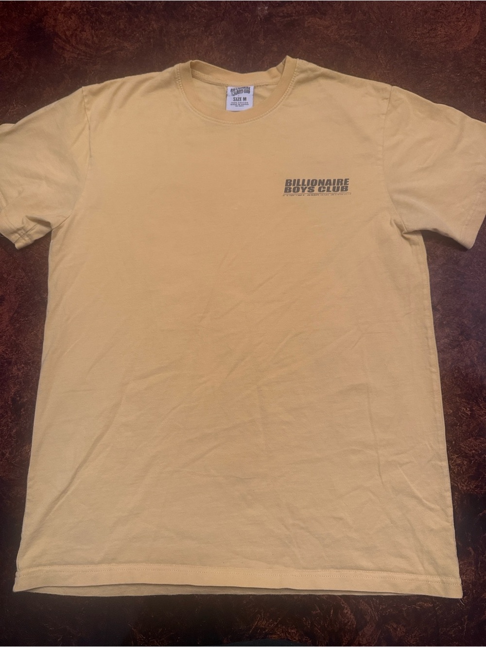 Billionaire Boys Club Pale Yellow Short-Sleeve Crewneck Tee with Chest Logo